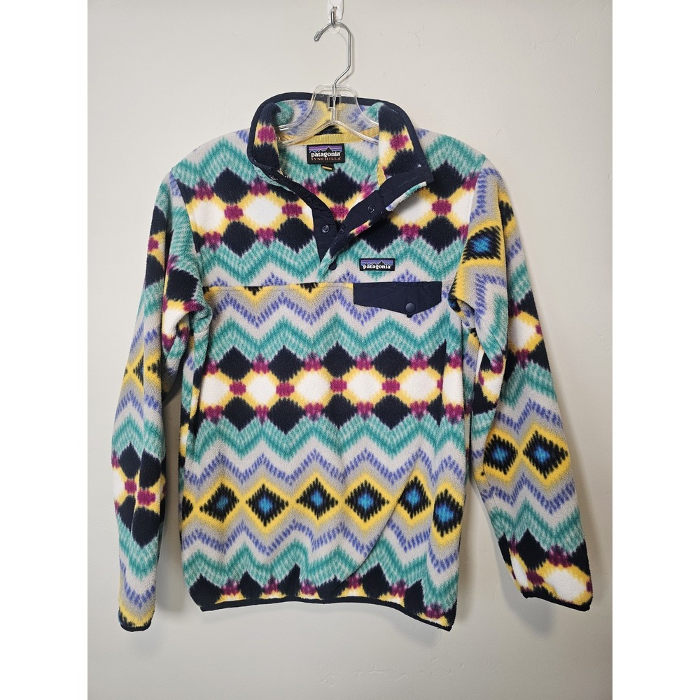 Patagonia Women's  Snap T Fleece Synchilla Timber Twist Aztec Pullover Size XS